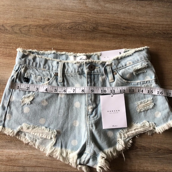 Kancan polka dot denim shorts - Picture 5 of 6